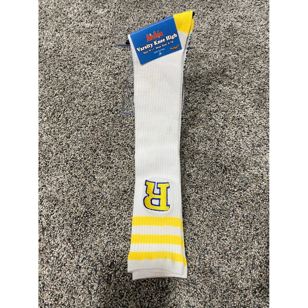 Archie Varsity Knee High Socks Womens 9-11 White New Riverdale Spirit Halloween